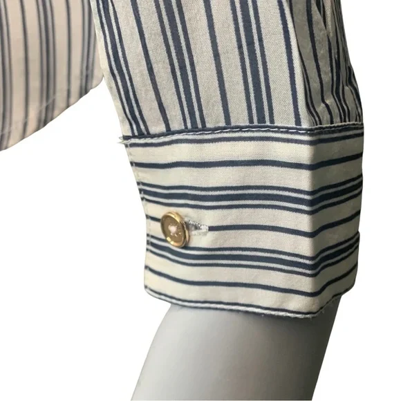 JUICY COUTURE 100% Silk “Mediterranean” Striped Blouse Size XS - Picture 15 of 16